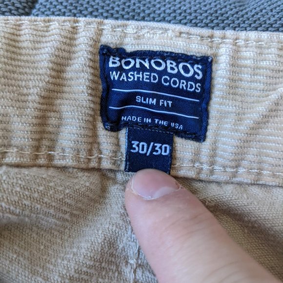 Bonobos slim fit kahki corduroys size 30/30 - Picture 2 of 3